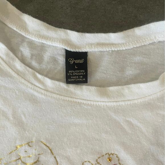 Vintage G-Unit Mini Tee y2k 2000's Cross Grunge Gold Wings 50cent rapper women's - Picture 3 of 3